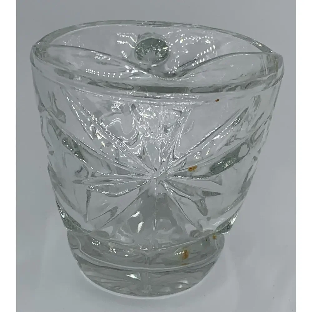 Anchor Hocking Creamer Clear Star Of David Pressed Glass 4 Oz Pitcher Handle